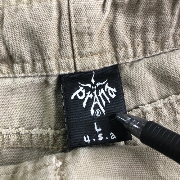 Prana Pants Mens Large Tan Belted Vintage Y2K Gorpcore Hiking Made USA Pockets - Picture 4 of 14